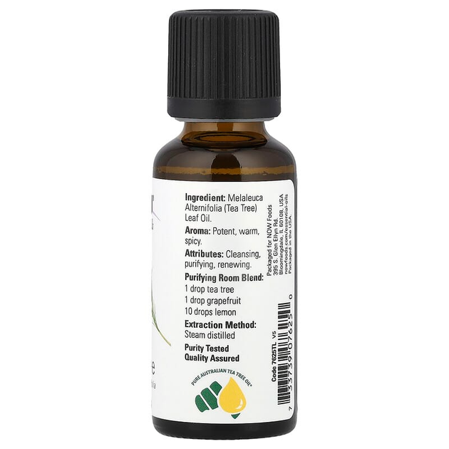 Эфирное масло чайного дерева NOW Foods, Essential Oils "Tea Tree" 100% чистое (30 мл / 1 жидк. унция) - изображение 2