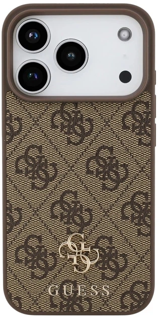 Etui plecki Guess 4G Small Classic Logo MagSafe do Apple iPhone 17 Pro Max Brown (3666339490638) - obraz 3
