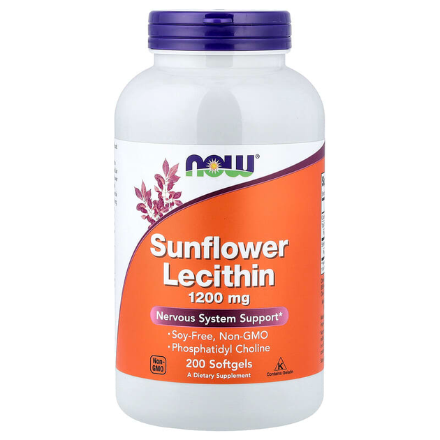 Лецитин из подсолнечника NOW Foods, Sunflower Lecithin, для нервной системы, 1200 мг, 200 гелевых капсул - Фото 1 Лецитин из подсолнечника NOW Foods, Sunflower Lecithin, для нервной системы, 1200 мг, 200 гелевых капсул - изображение 1