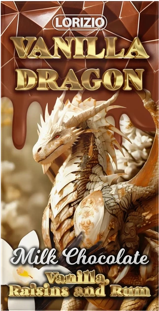 Крафтовый шоколад молочный с изюмом, ванилью и ромом "VANILLA DRAGON" - изображение 3