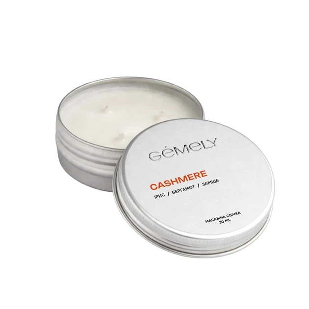 Масажна свічка GEMELY Cashmere, кашемір, 30 мл - Фото 1 Масажна свічка GEMELY Cashmere, кашемір, 30 мл - зображення 1
