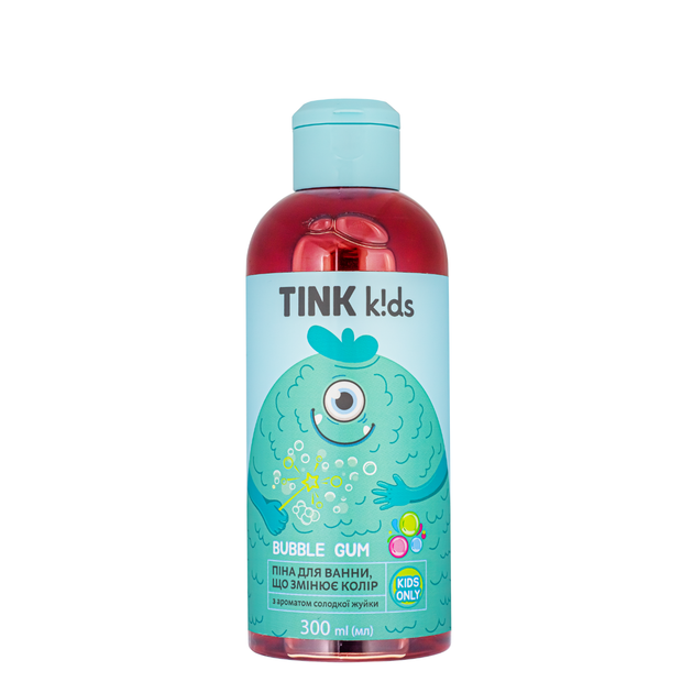 Детская пена для ванны меняющая цвет Tink kids Bubble Gum от 3+ лет 300 мл - Фото 1 Детская пена для ванны меняющая цвет Tink kids Bubble Gum от 3+ лет 300 мл - изображение 1