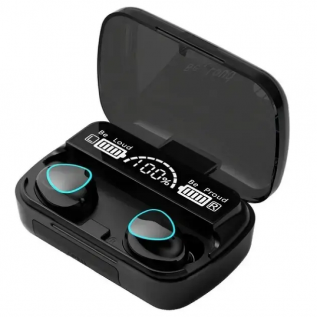 Навушники з повербанком AirBeats PowerMe TWS M10 вакуумні Bluetooth з LED-дисплеєм Чорний - зображення 7
