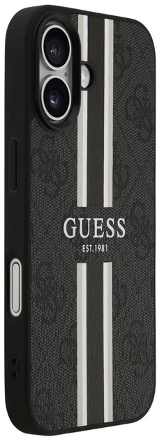Панель Guess 4G Printed Stripes MagSafe для Apple iPhone 17 Black (3666339491369) - зображення 4