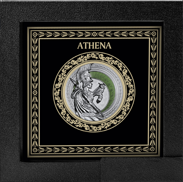 Срібна монета 2 долари Афіна у рамці. Athena 1 унція 31.1 грам 2025 - Фото 1 Срібна монета 2 долари Афіна у рамці. Athena 1 унція 31.1 грам 2025 - изображение 1