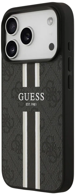 Etui plecki Guess 4G Printed Stripes MagSafe do Apple iPhone 17 Pro Max Black (3666339491390) - obraz 2