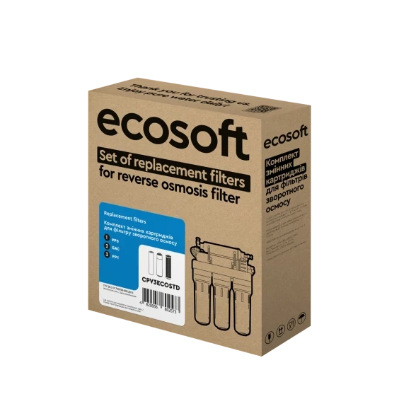 3 шт. Комплект картриджів Ecosoft CPV3ECOSTD 1-2-3 для фільтрів зворотного осмосу - изображение 4