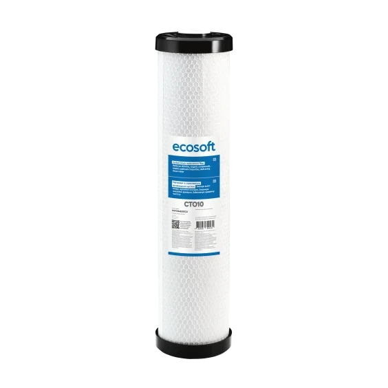 Картридж Ecosoft CHVCB4520ECO 4.5"х20" 10 МКМ из прессованного активированного угля - Фото 1 Картридж Ecosoft CHVCB4520ECO 4.5"х20" 10 МКМ из прессованного активированного угля - изображение 1