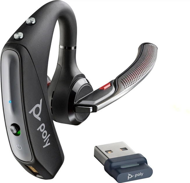 Bluetooth-гарнітура Poly Voyager 5200 UC + BT600 USB-A Black (7K2E1AA) - Фото 2 Bluetooth-гарнітура Poly Voyager 5200 UC + BT600 USB-A Black (7K2E1AA) - зображення 2