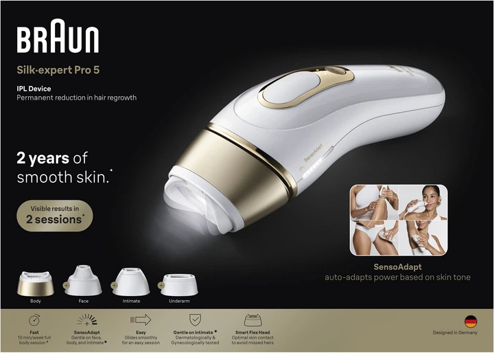 Фотоэпилятор Braun Silk Expert Pro 5 PL5412 + Триммер для лица +