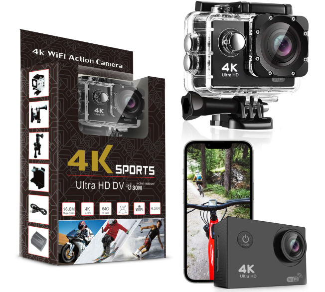Водонепроницаемая спортивная камера Wi-Fi Ultra 4K Xtreme Pro - Фото 1 Водонепроницаемая спортивная камера Wi-Fi Ultra 4K Xtreme Pro - изображение 1