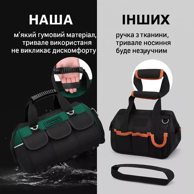 Усиленная сумка для хранения и переноса инструментов 20 дюймов(47х27х31см) 40 литров - Фото 8 Усиленная сумка для хранения и переноса инструментов 20 дюймов(47х27х31см) 40 литров - изображение 8