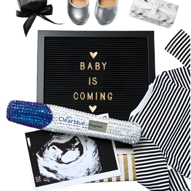 Тест на беременность Clearblue Bedazzled с кристаллами и надписью Pregnant для Instagram, TikTok и фотосессии - изображение 3
