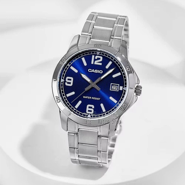 Чоловічий годинник Casio MTP-V004D-2B яскравий синій - зображення 6