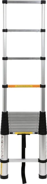Драбина розкладна алюмінієва VOREL телескопічна 3.8 м 47 x 9 x 380 см 17702 (5906083050473) - зображення 2