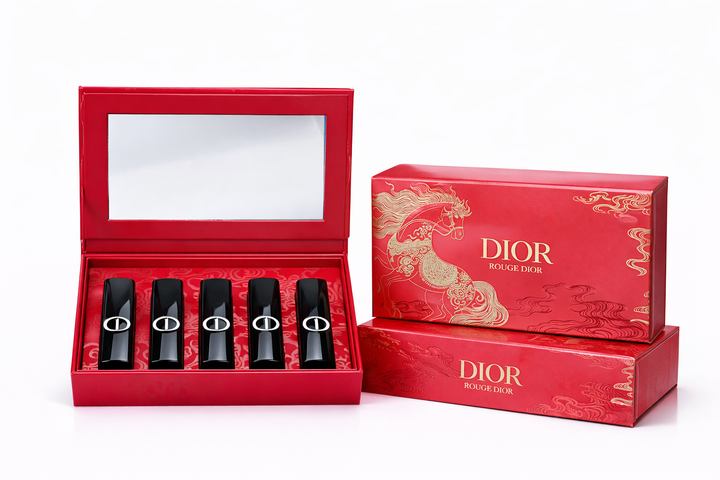 Подарочный набор мини губных помад Dior (Диор) Rouge Dior 5×1,6 г — оттенки 226 Daring Blush Shine, 120 Iconic Rose Shine, 390 Redwood Star Shine, 168 Copper Attraction Shine, 550 Red Shock Shine - изображение 2
