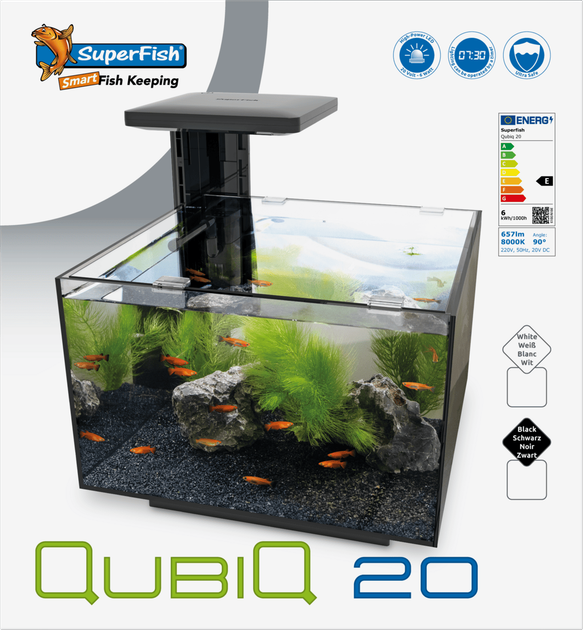 Акваріумний набір SuperFish SF QUBIQ 20 BLACK (A4050889) - Фото 4 Акваріумний набір SuperFish SF QUBIQ 20 BLACK (A4050889) - зображення 4