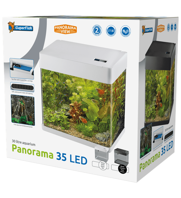 Акваріум скляний - Superfish Panorama 35 LED BLACK (A4052035) - изображение 2
