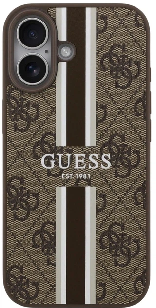 Панель Guess 4G Printed Stripes MagSafe для Apple iPhone 17 Brown (3666339491406) - зображення 3