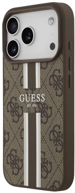 Панель Guess 4G Printed Stripes MagSafe для Apple iPhone 17 Pro Brown (3666339491420) - зображення 2