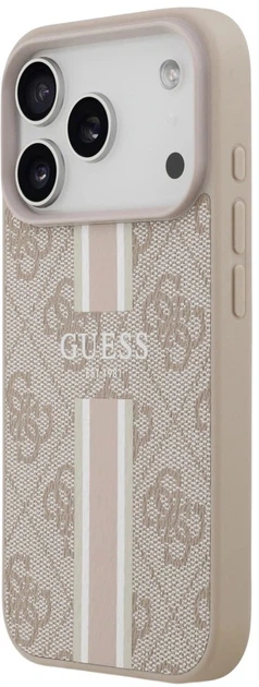 Панель Guess 4G Printed Stripes MagSafe для Apple iPhone 17 Pro Pink (3666339491468) - зображення 2
