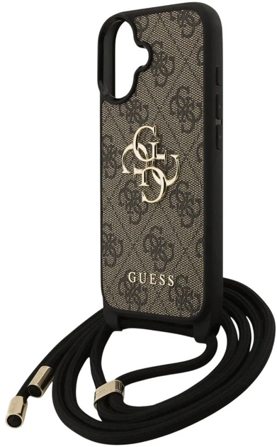 Панель Guess 4G Big Logo Cord Stap Crossbody для Apple iPhone 17 Brown (3666339526771) - зображення 4