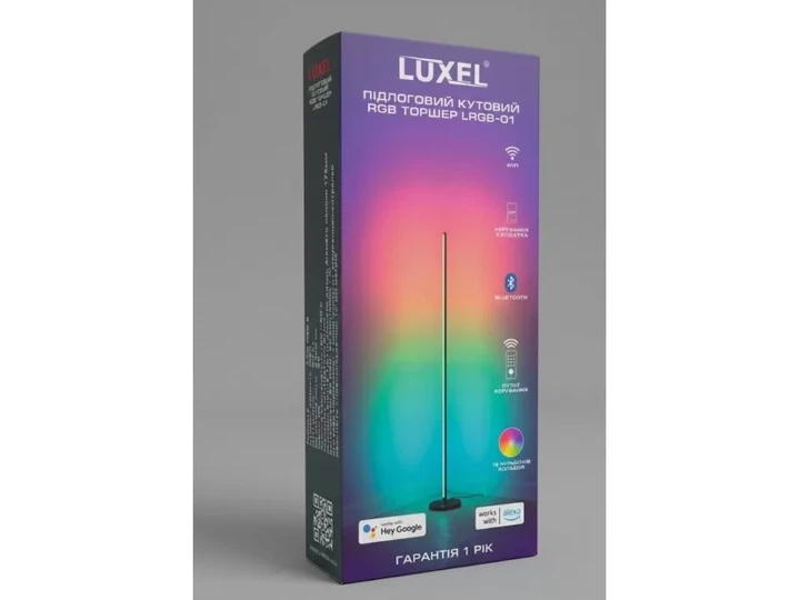 Світлодіодний підлоговий кутовий RGB торшер Luxel 175-260V 24W IP20 (LRGB-01) - зображення 3