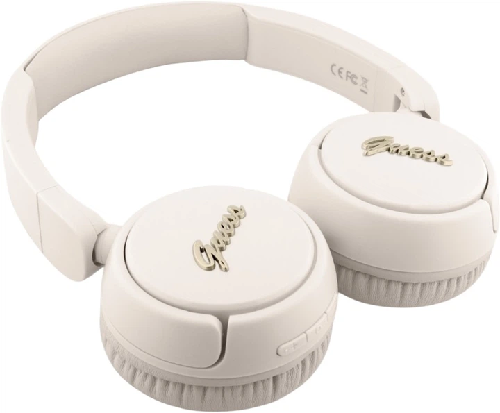 Słuchawki Guess Metal Logo Script Beige (GUBHV6SCE) - obraz 3