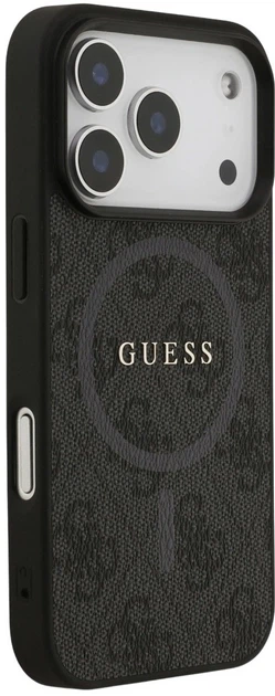 Etui plecki Guess 4G Ring Classic Logo MagSafe do Apple iPhone 17 Pro Max Black (3666339490997) - obraz 4