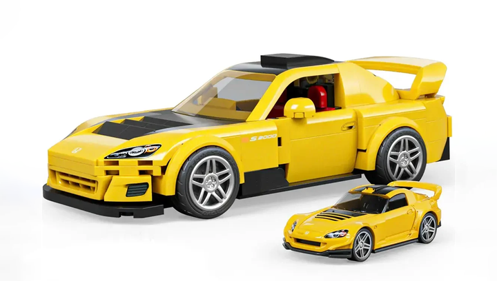 Конструктор Hot Wheels Mattel Brick Shop Speed Honda S2000 JFR88 Yellow - зображення 3