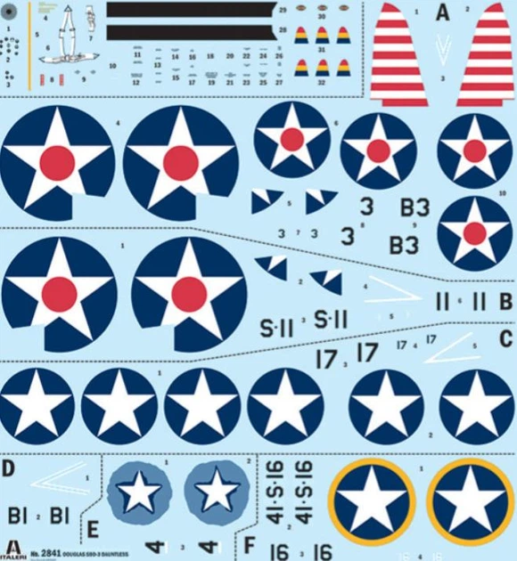 Збірна модель 1:48 літак SBD-3 Dauntless Italeri 2841 - изображение 3