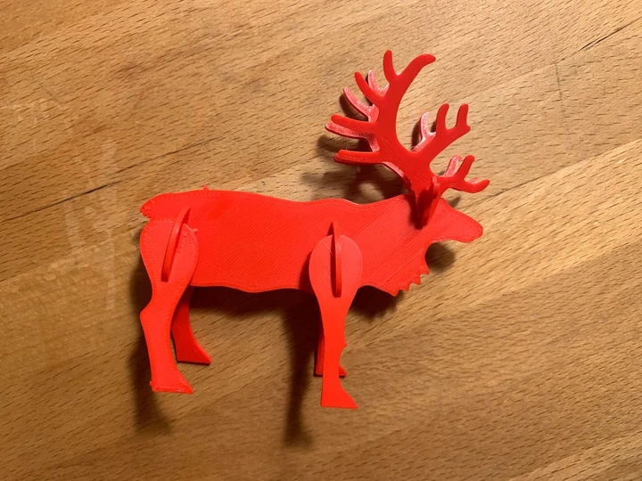 Сборная Декоративная Фигура Олень Reindeer Christmas Card 3Д Печать Красный 10 См - изображение 3