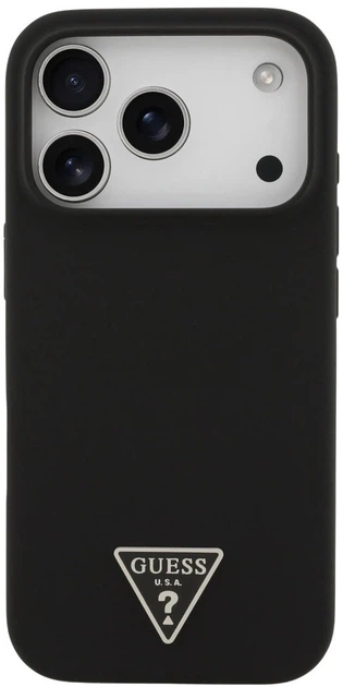 Панель Guess Silicone Triangle Logo MagSafe для Apple iPhone 17 Pro Black (3666339517137) - зображення 3