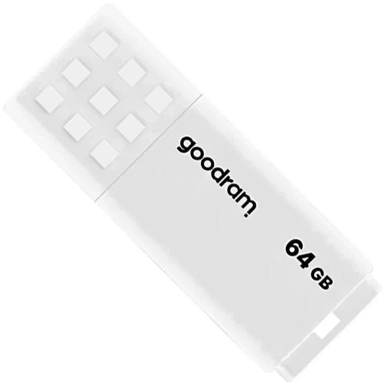 Флеш накопитель USB 64Gb Goodram UME2, белый, USB 2.0, до 20/5 МБ/с (UME2-0640W0R11) - Фото 1 Флеш накопитель USB 64Gb Goodram UME2, белый, USB 2.0, до 20/5 МБ/с (UME2-0640W0R11) - изображение 1