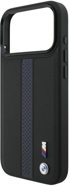 Etui BMW M Perforated Stripe Logo MagSafe do Apple iPhone 17 Pro Max Black (3666339481513) - obraz 5