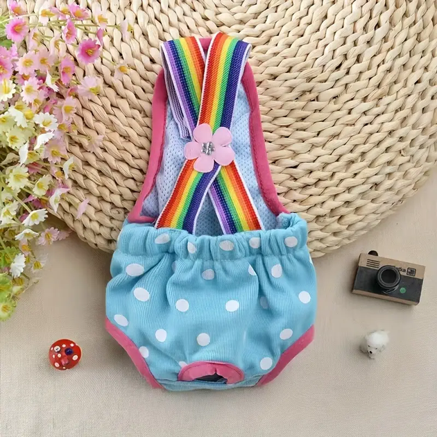 Багаторазовий підгузок для сук Derby Reusable Dog Diaper KS012-04, XXS на шлейках - зображення 2