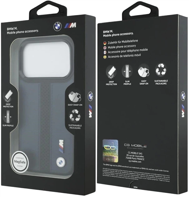 Etui BMW M Perforated Stripe Logo MagSafe do Apple iPhone 17 Pro Max Navy Blue (3666339481834) - obraz 8