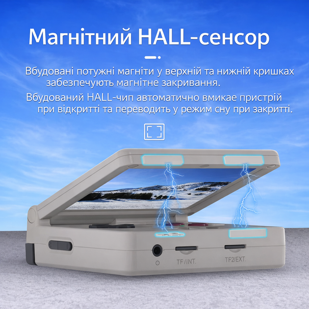 ANBERNIC RG35XX SP – флип портативная игровая консоль 64 ГБ, поддержка 5000+ игр, 3.5” IPS экран, 3300 мАч, BT4.2, ретро Серый - изображение 2
