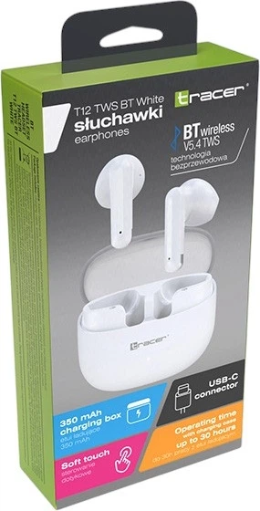 Słuchawki Tracer T12 TWS BT White (TRASLU47784) - obraz 5