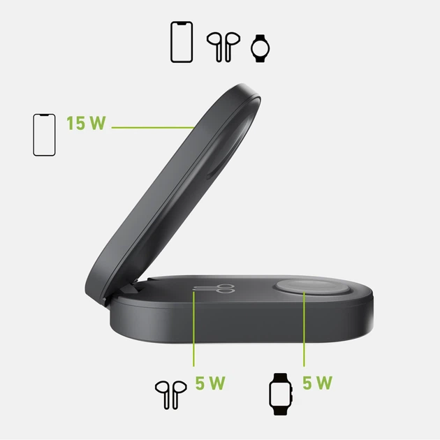 Ładowarka bezprzewodowa SBS 3-w-1 15 W (8018417499111) - obraz 4
