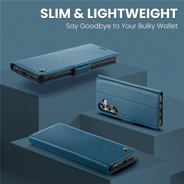 Чехол-книжка CaseMe из нубука для Samsung A05s Бирюзовый - изображение 7