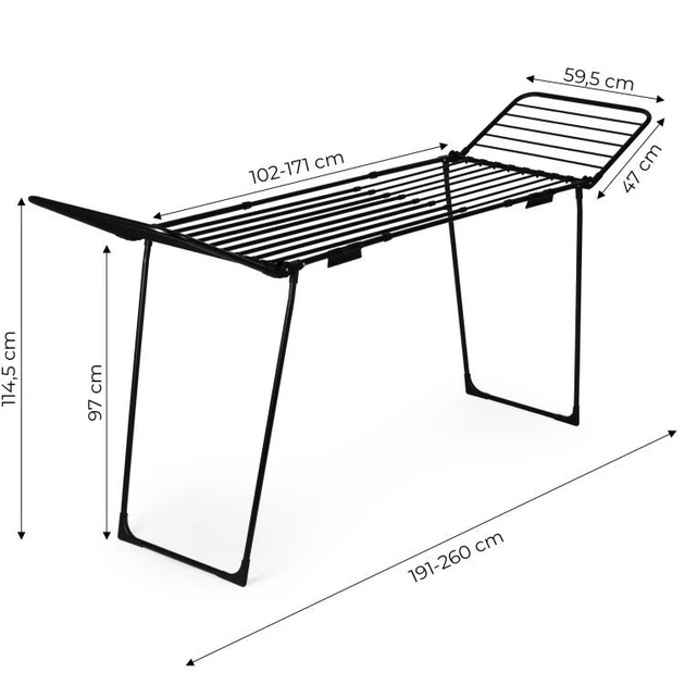 Сушарка для одягу Modern Home BJ-1938 стояча розкладна Чорна (5905817009367) - зображення 4