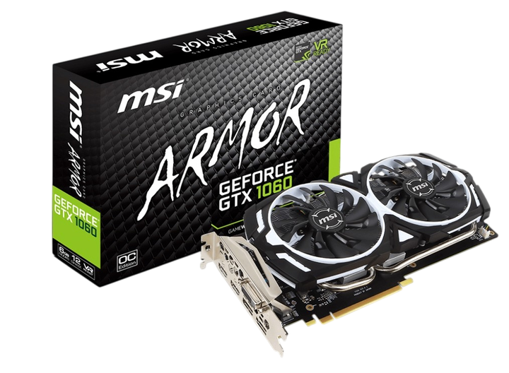 Видеокарта GeForce GTX 1060 6GB MSI Armor OCV1 (GTX 1060 ARMOR 6G OCV1) Б/У - Фото 3 Видеокарта GeForce GTX 1060 6GB MSI Armor OCV1 (GTX 1060 ARMOR 6G OCV1) Б/У - изображение 3