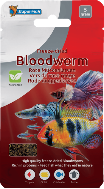 Корм SF FREEZE DRIED BLOODWORMS 5 GRAM (A3040020) сублімований мотиль для риб - Фото 1 Корм SF FREEZE DRIED BLOODWORMS 5 GRAM (A3040020) сублімований мотиль для риб - изображение 1