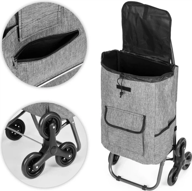 Wózek na zakupy ModernHome by Multistore potrójne koła 33 l Szary (PGJSFC022-GY) - obraz 8