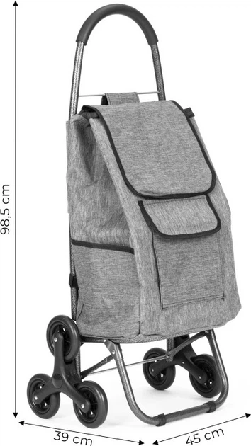 Wózek na zakupy ModernHome by Multistore potrójne koła 33 l Szary (PGJSFC022-GY) - obraz 9