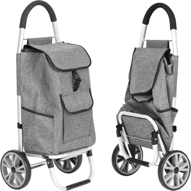 Wózek na zakupy ModernHome by Multistore z dużymi kołami 33 l Szary (PGJSFC020-GY) - obraz 6