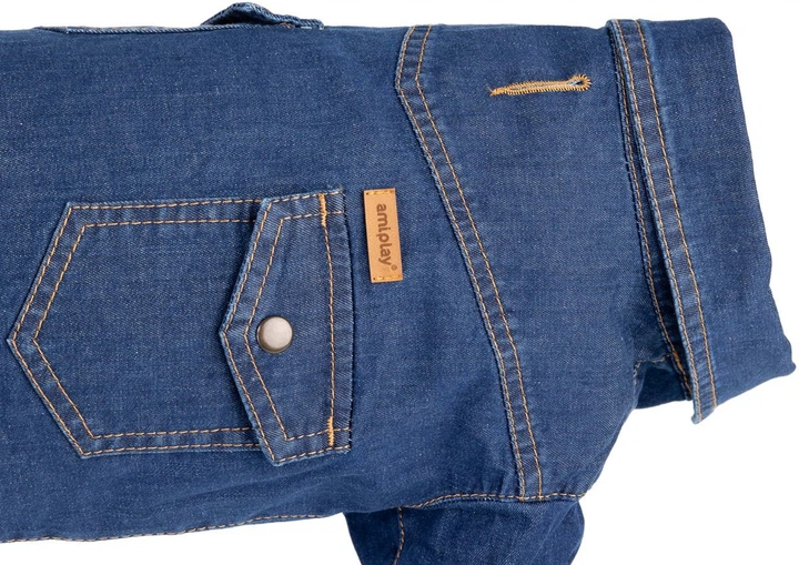 Koszula dla psów Amiplay Denim 45 cm Niebieska (5907563277205) - obraz 2
