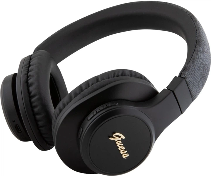 Słuchawki Guess 4G Leather Tone On Tone Script Black (GUBH604FEMK) - obraz 2