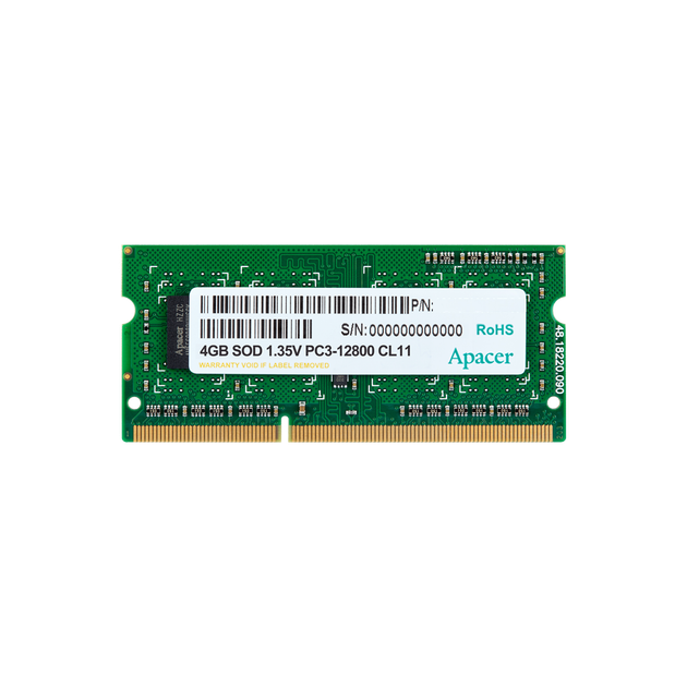 Пам'ять Apacer 4 GB SO-DIMM DDR3L 1600 MHz (76.B353G.C7A0C) - Фото 1 Пам'ять Apacer 4 GB SO-DIMM DDR3L 1600 MHz (76.B353G.C7A0C) - изображение 1